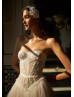 Strapless Beaded Ivory Tulle Luxurious Wedding Dress